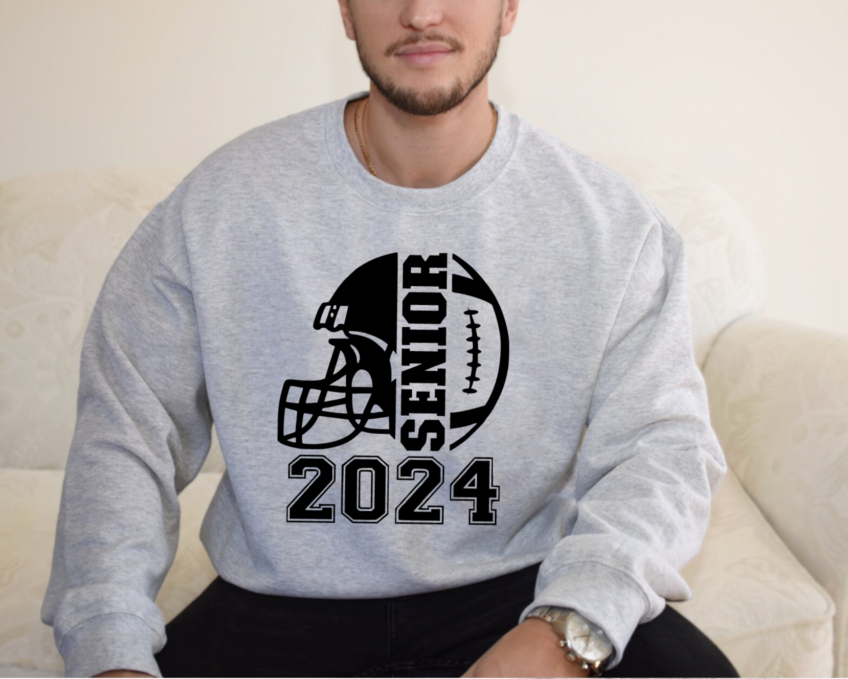 Senior Football Crewneck Sweatshirt