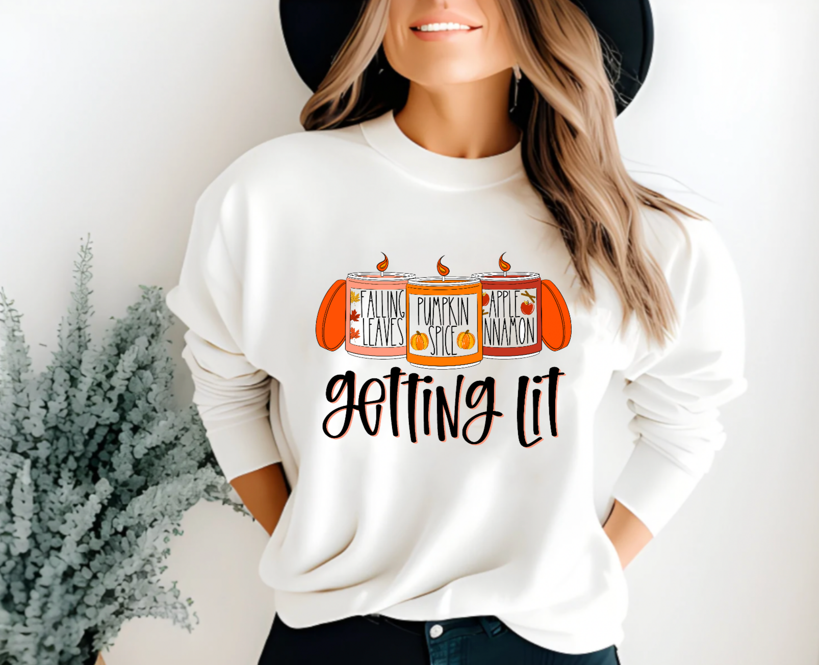Gettin Lit Fall Candle Fall Crewneck