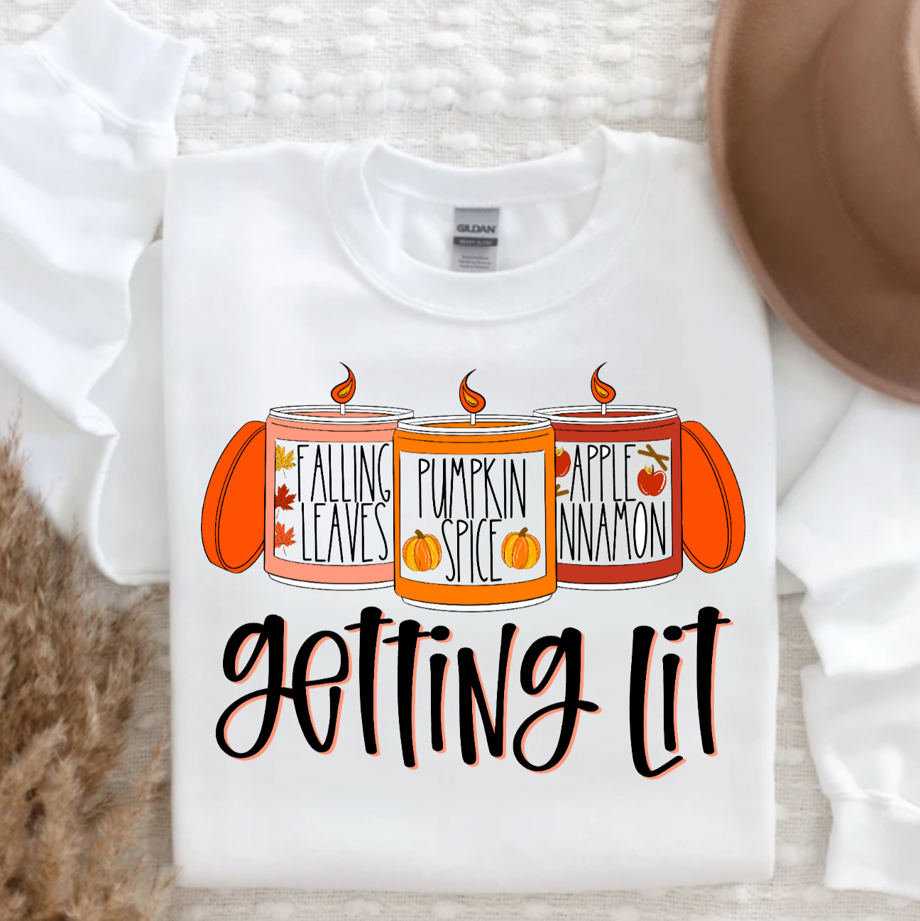 Gettin Lit Fall Candle Fall Crewneck