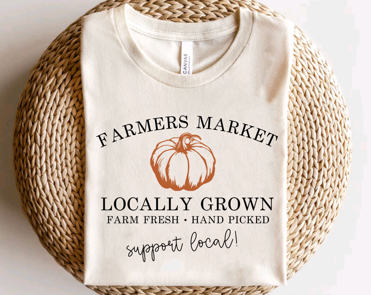 Farmers Market Locally Grown Pumpkin Fall Natural Shirt