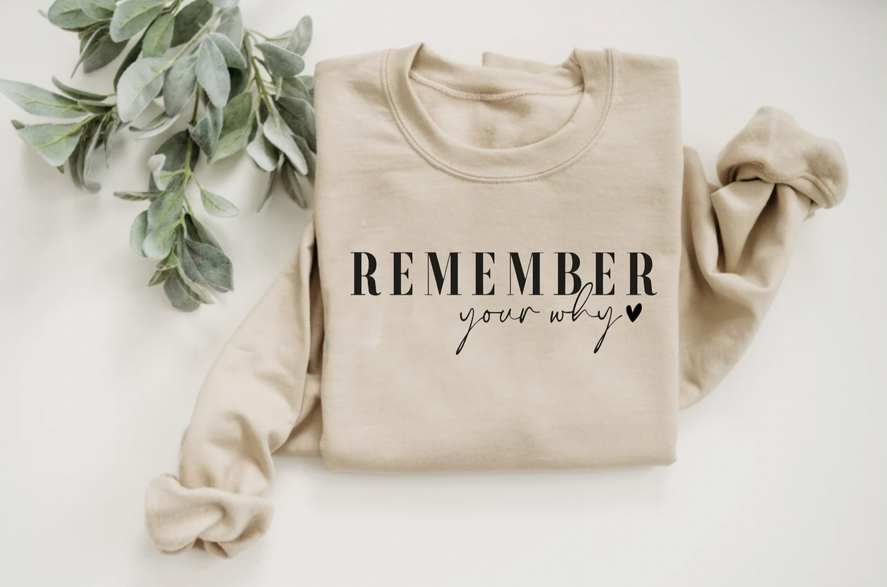 Remember Your Why Tan Crewneck