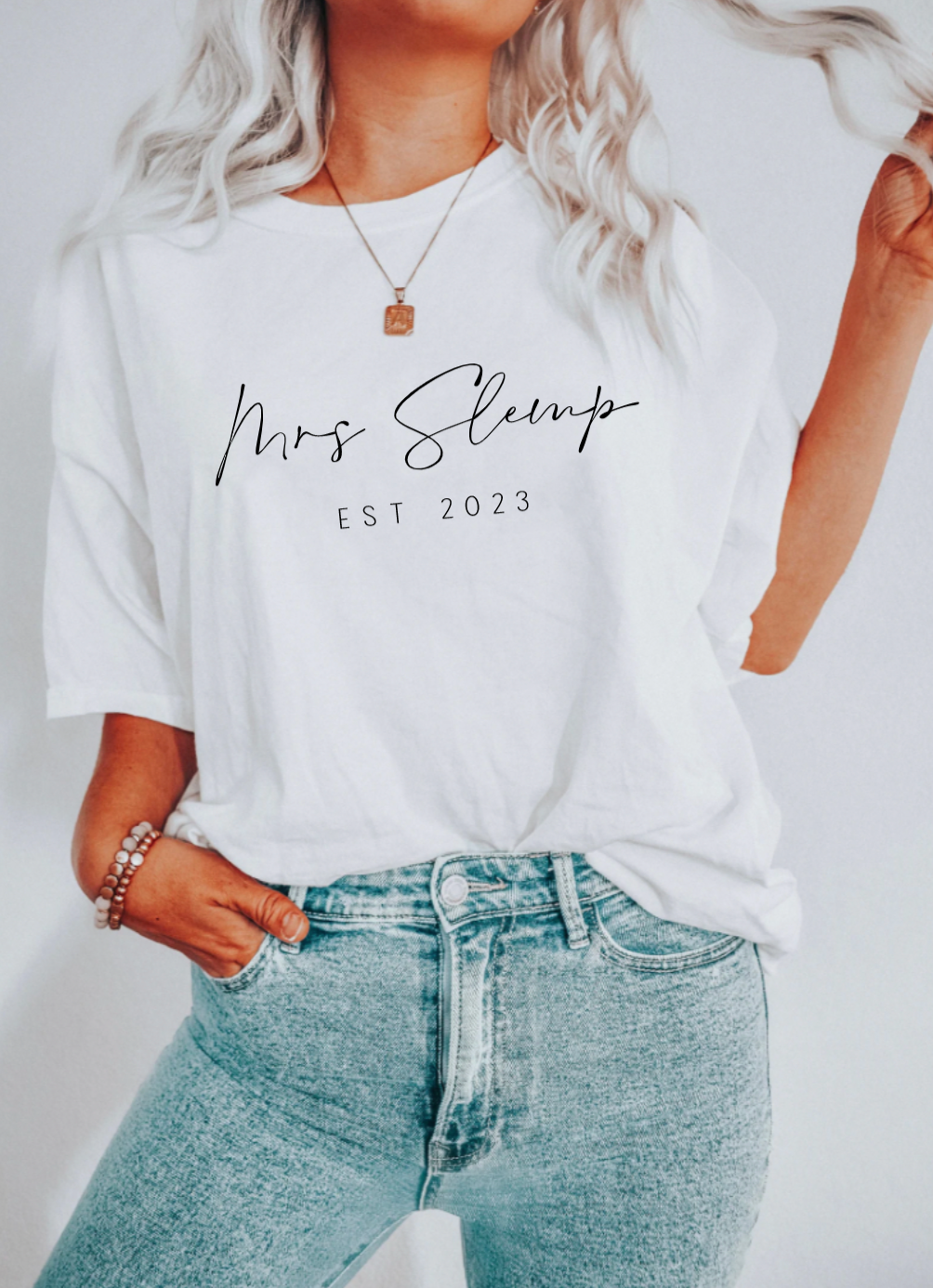 Personalized White Shirt for Bride