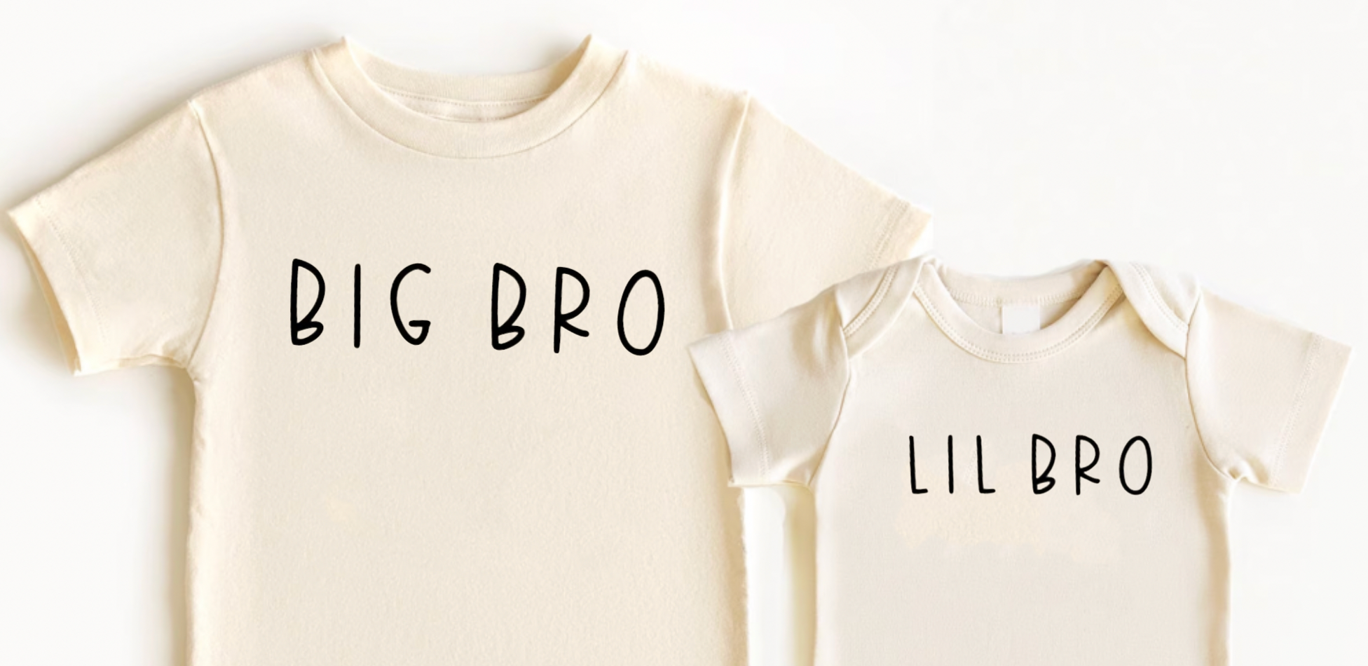 Big Bro Lil Bro Natural Matching Shirts for Brothers