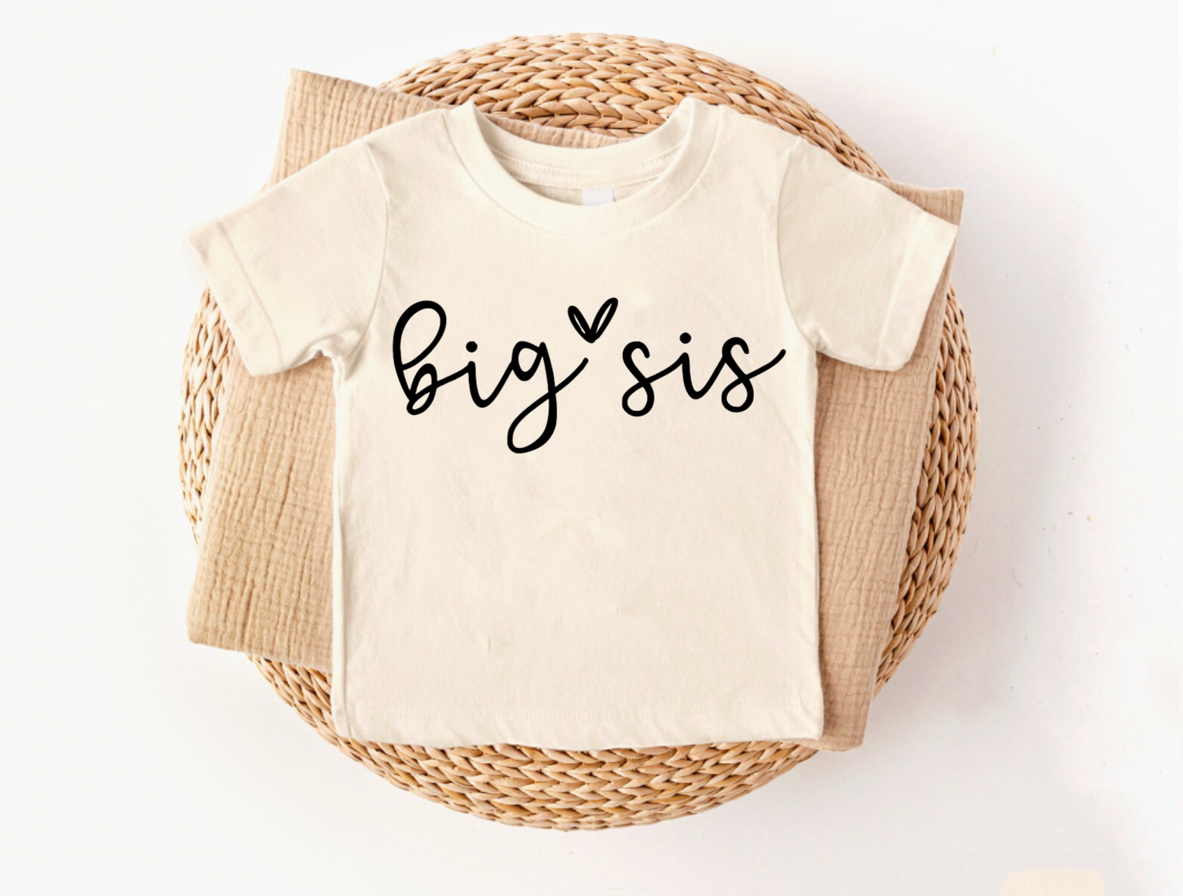 Big Sis Little Sis Natural Matching Shirts for Sisters