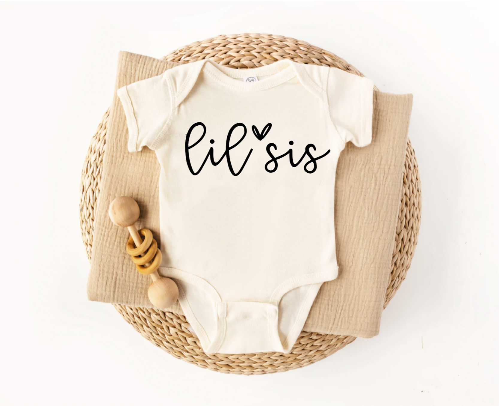 Big Sis Little Sis Natural Matching Shirts for Sisters