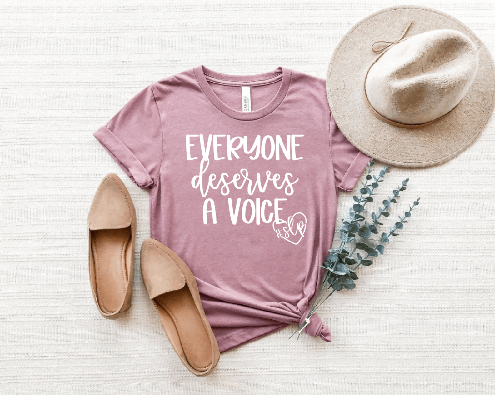 Everyone Deserves A Voice Speech Therapy Mauve Tee