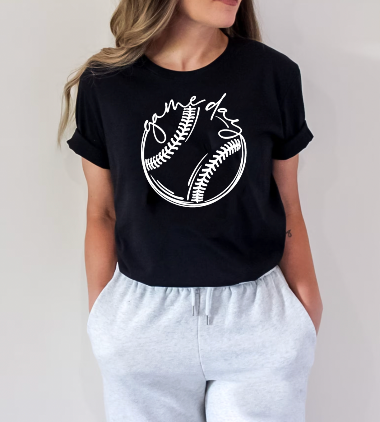 Game Day Black Baseball Tee