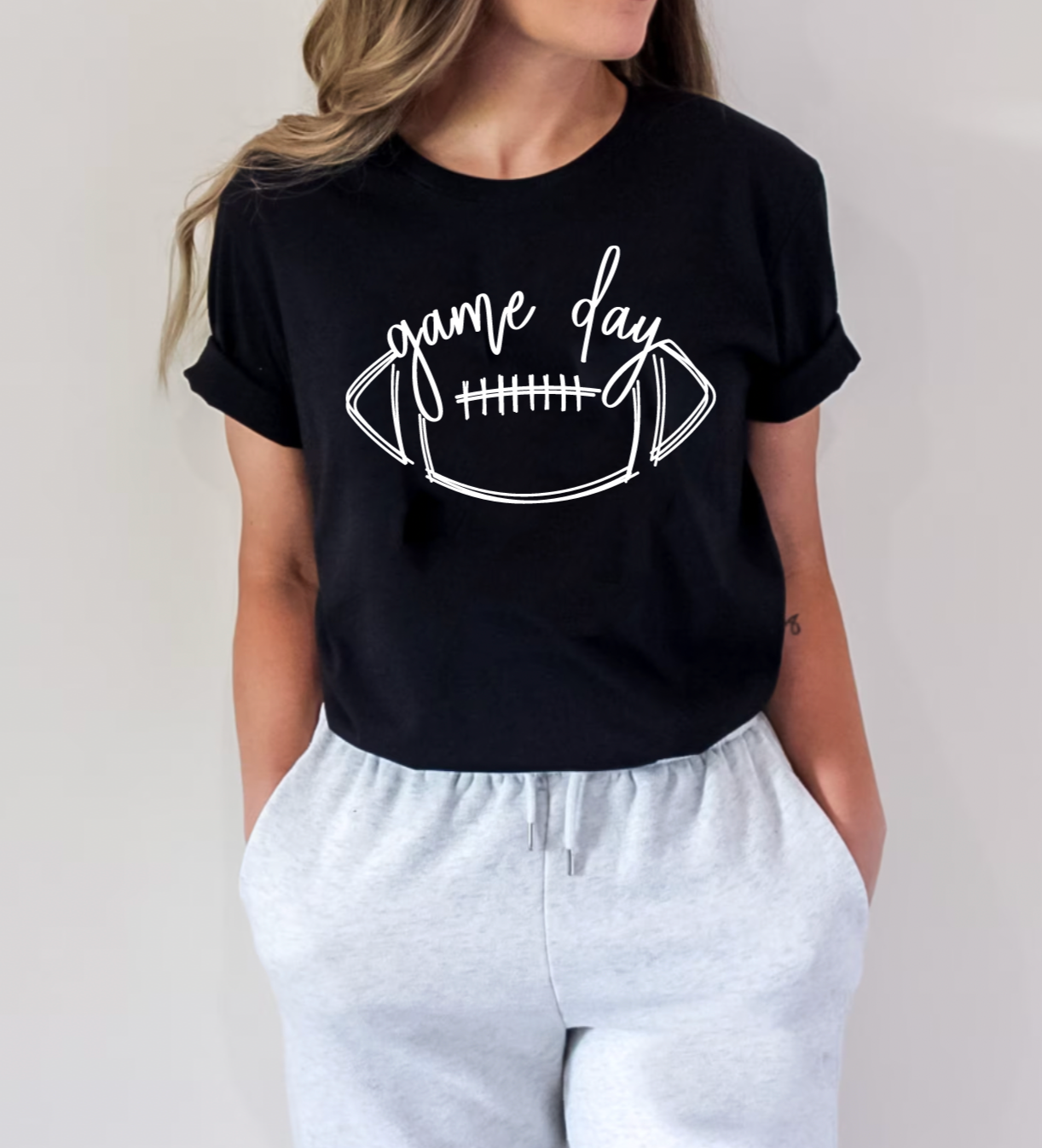 Game Day Black Football Tee