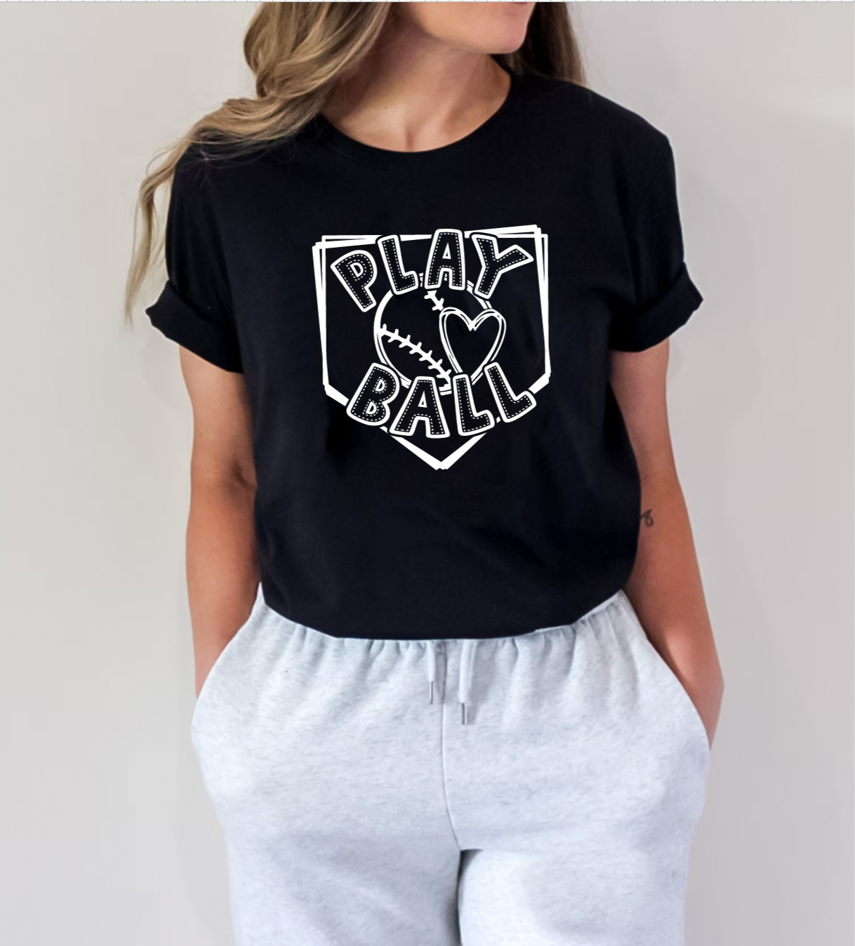 Play Ball Black Baseball Tee