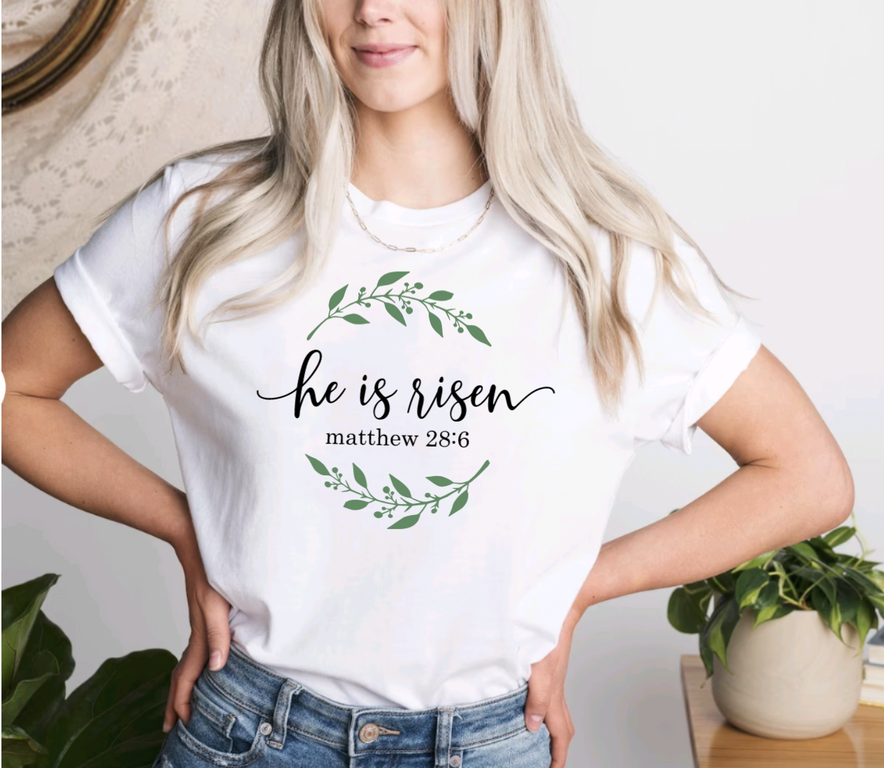 He Is Risen White Easter Shirt