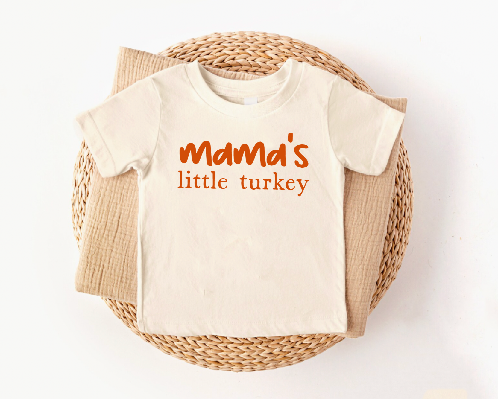 Mama's Little Turkey Natural Thanksgiving Shirt