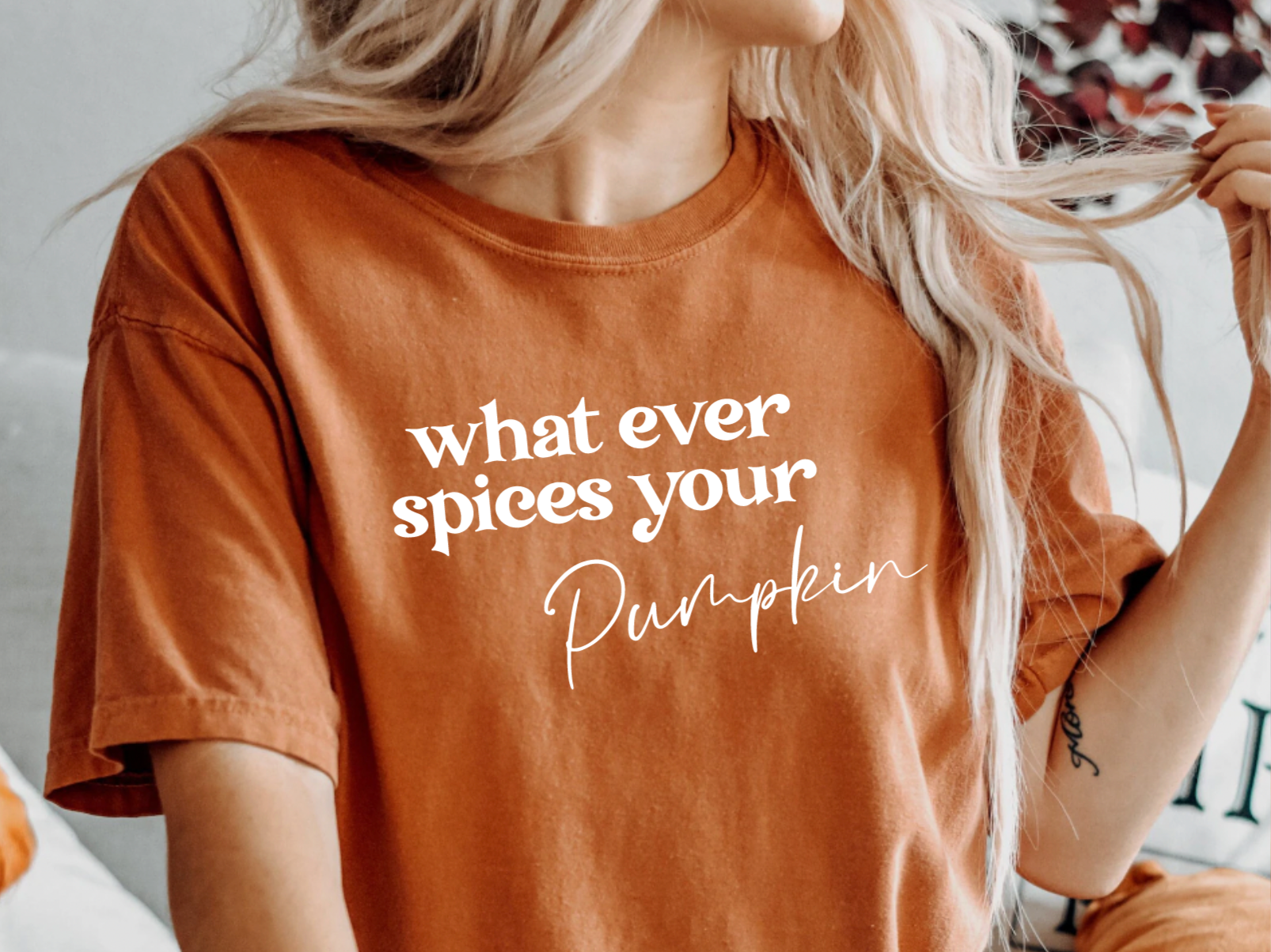 Whatever Spices Your Pumpkin Burnt Orange Fall Comfort Colors Shirt