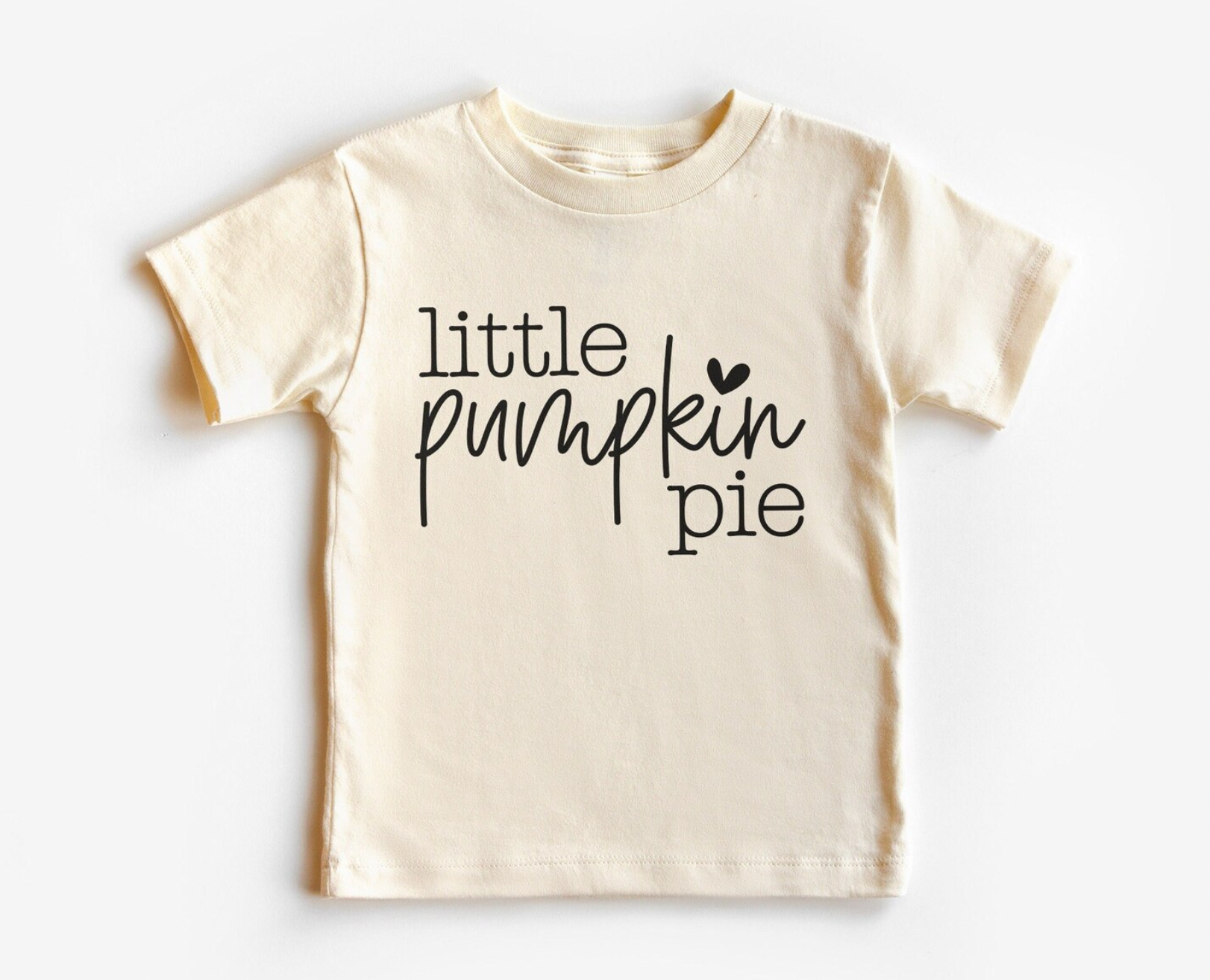 Little Pumpkin Pie Natural Short Sleeve Shirt for Toddlers