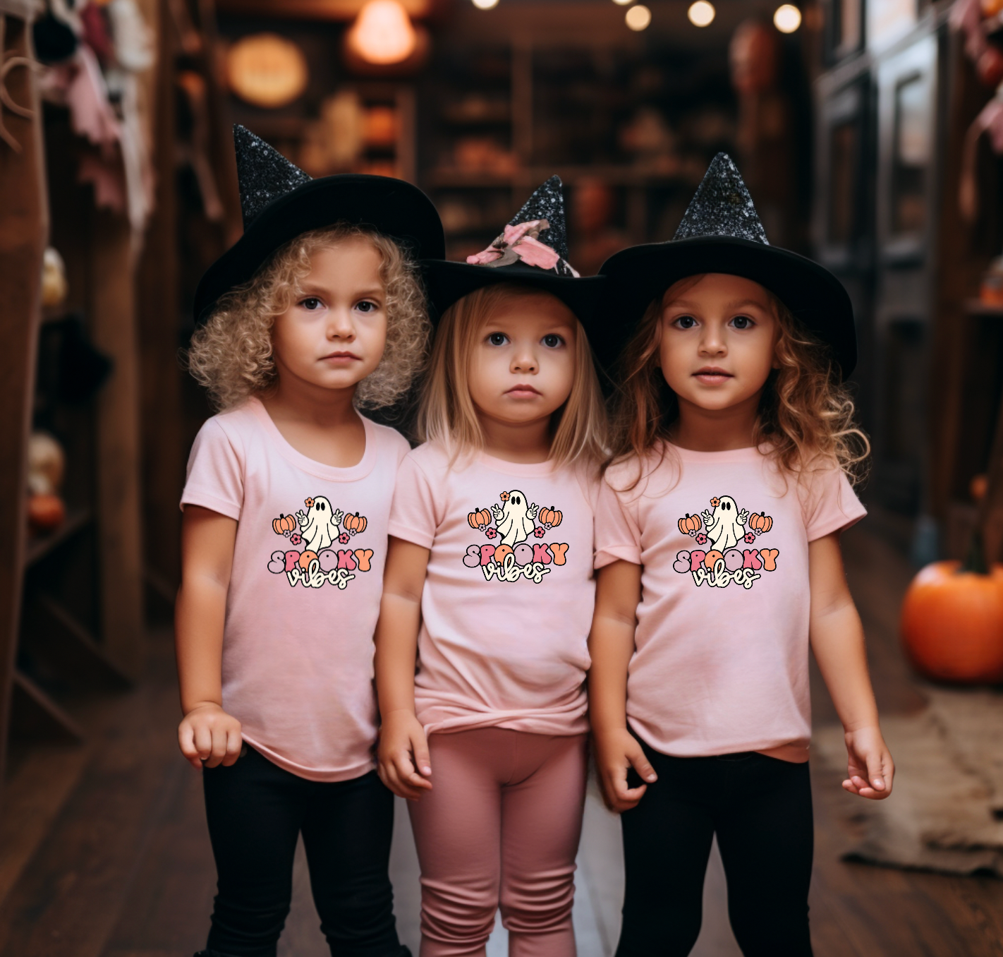Spooky Vibes Matching Halloween Shirts for Babies, Toddlers, and Kids
