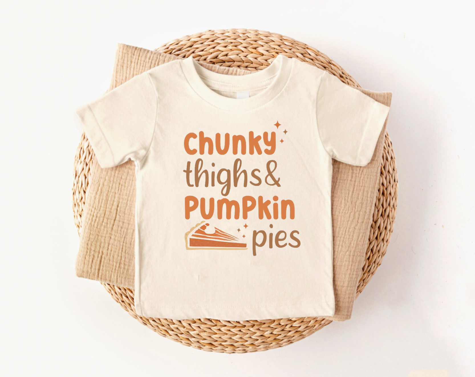 Chunky Thighs & Pumpkin Pies Natural Fall Shirt