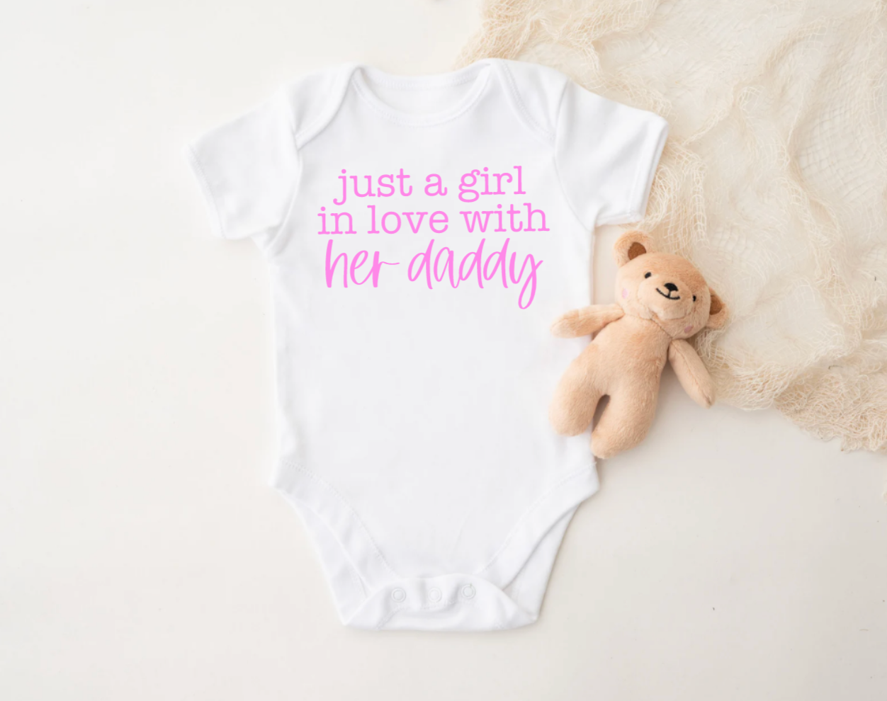Just a Girl in Love With Her Daddy White Bodysuit