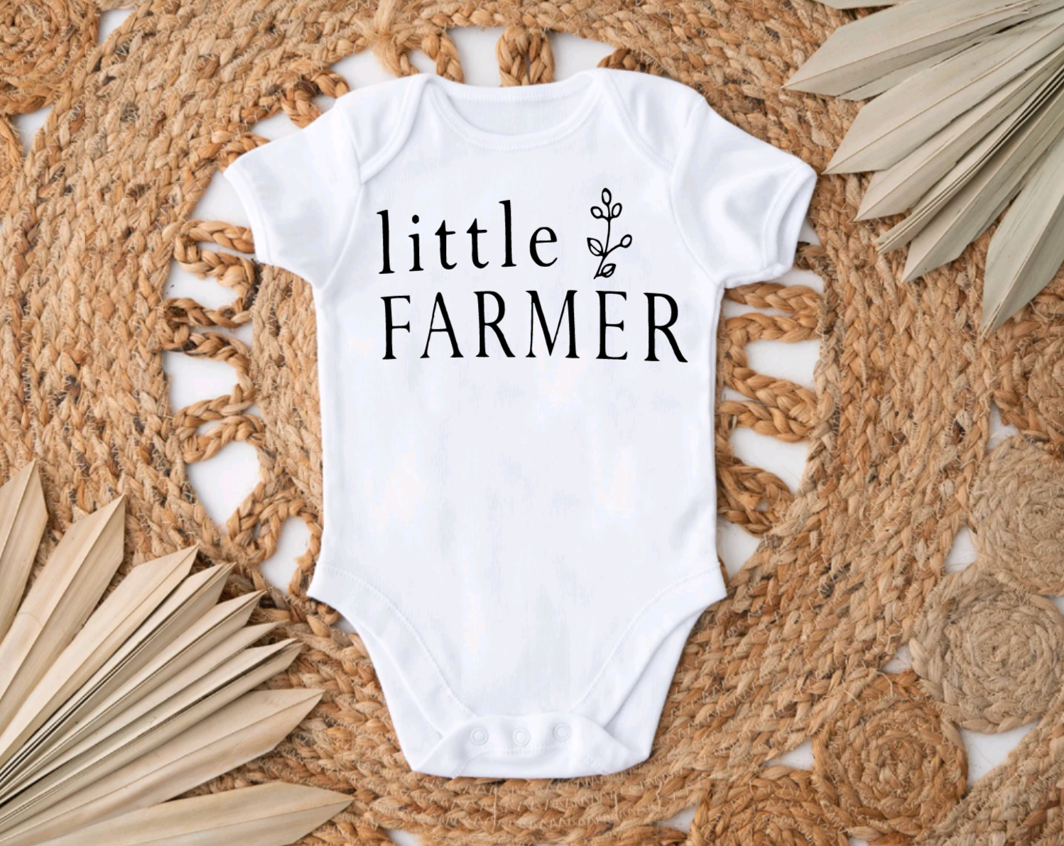 Little Farmer White Short Sleeve Bodysuit for Babies