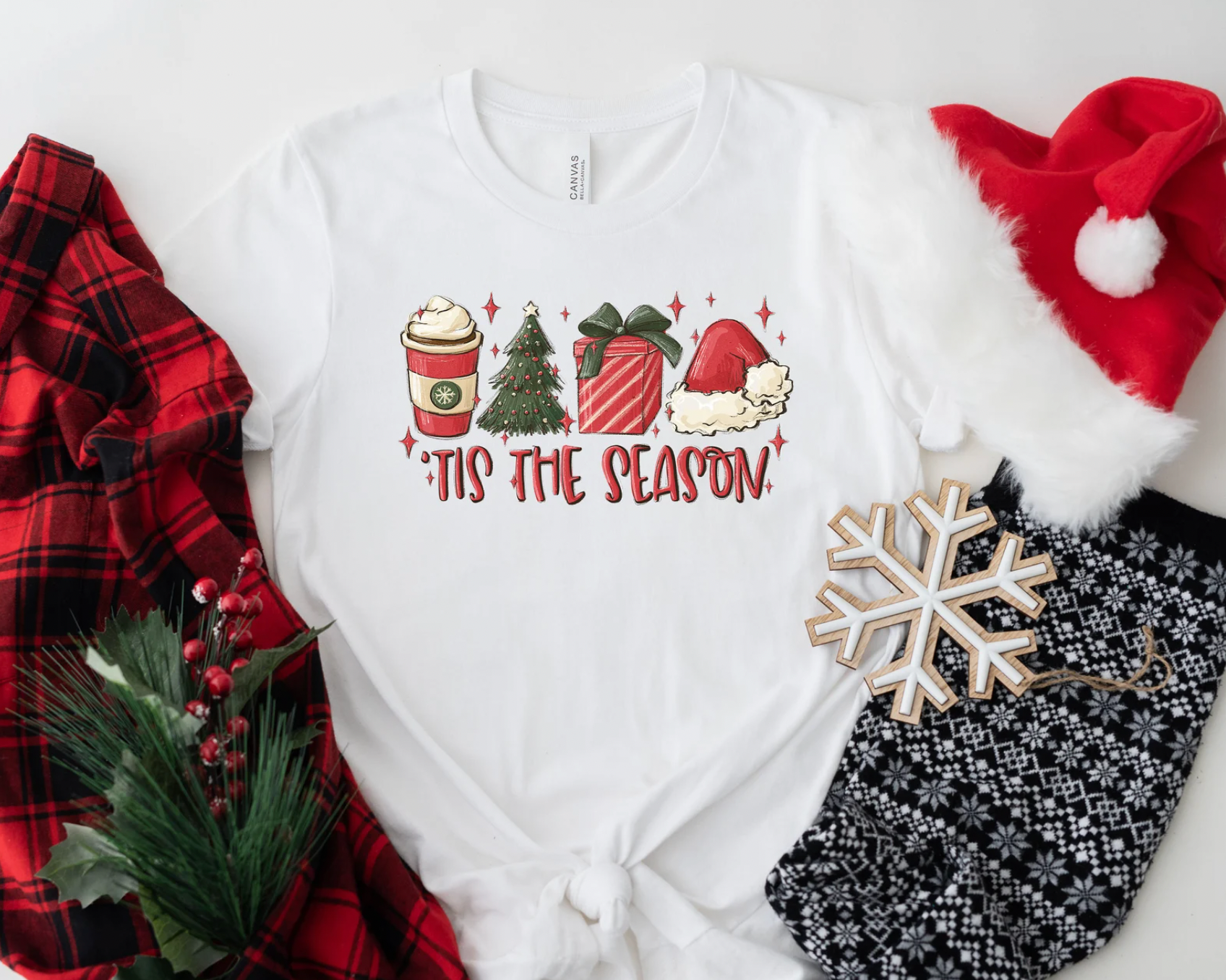 Tis The Season Christmas White Tee