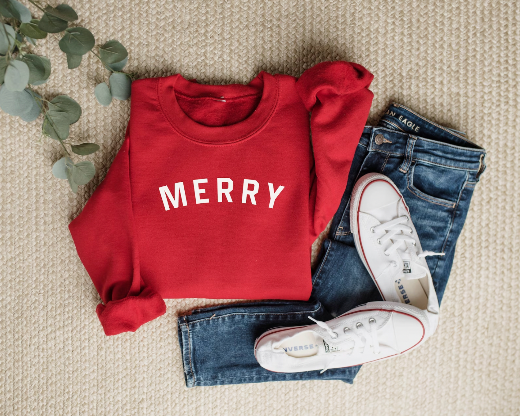 Red Merry Christmas Crewneck