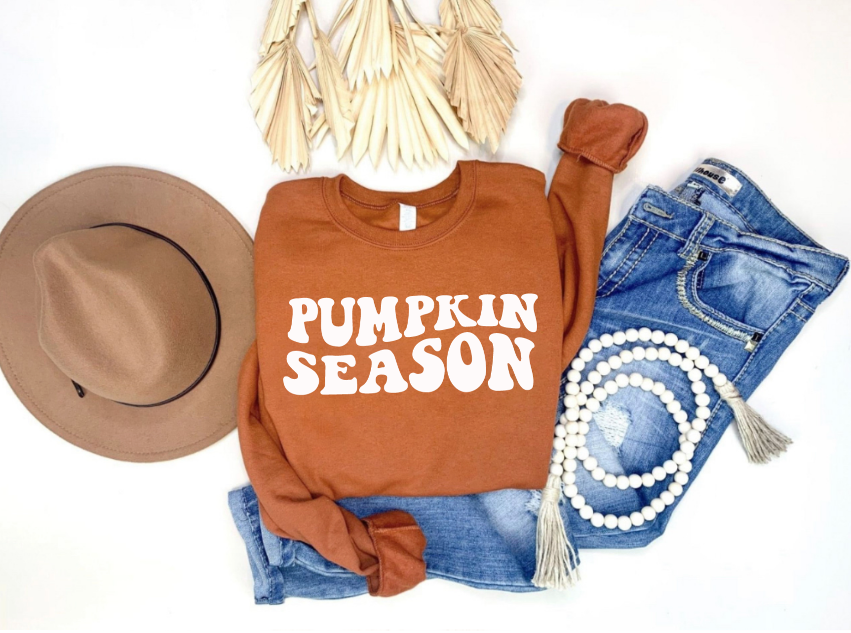Pumpkin Season Fall Burnt Orange Crewneck