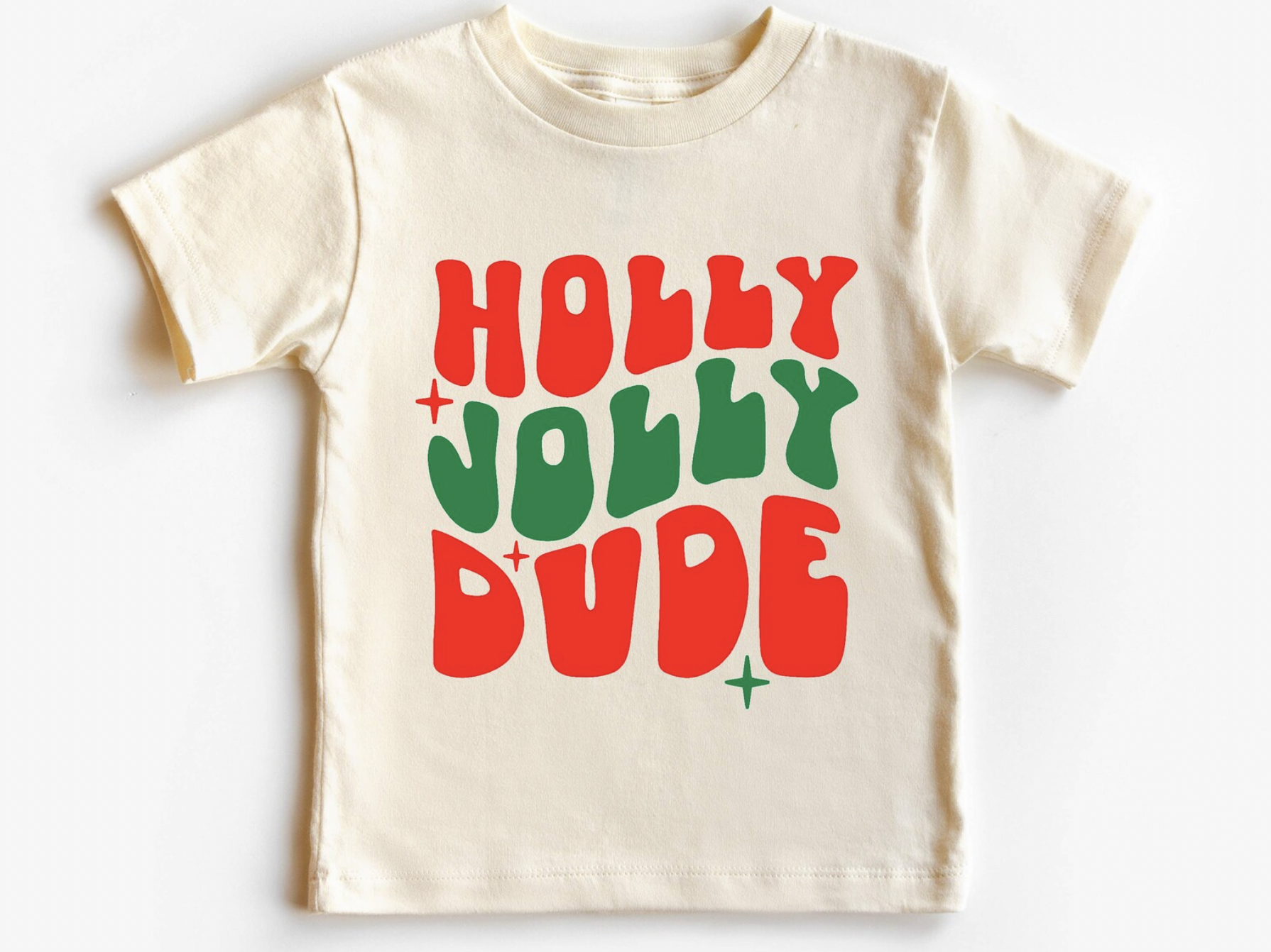 Holly Jolly Dude Christmas Shirt for Kids