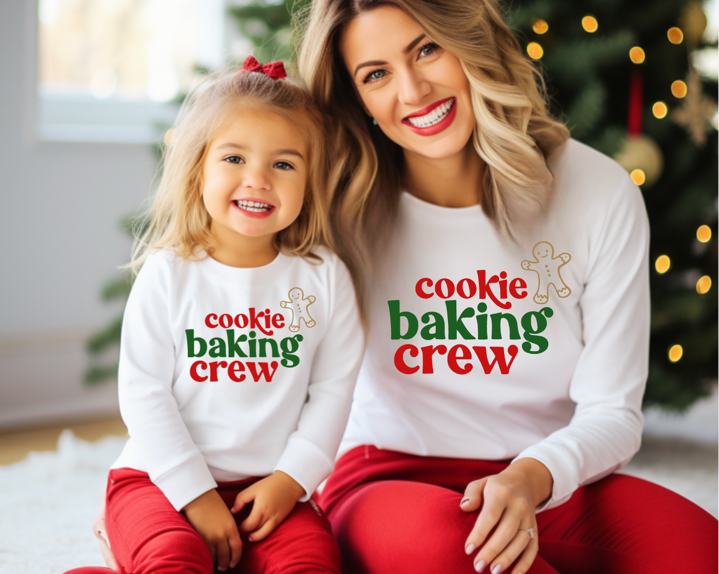 Christmas Cookie Baking Crew Matching Christmas Crewnecks for Infants, Toddlers, Kids, and Adults