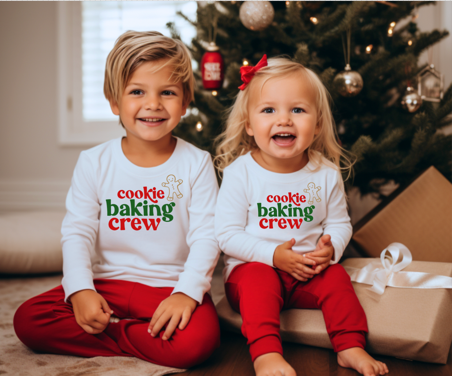 Christmas Cookie Baking Crew Matching Christmas Crewnecks for Infants, Toddlers, Kids, and Adults
