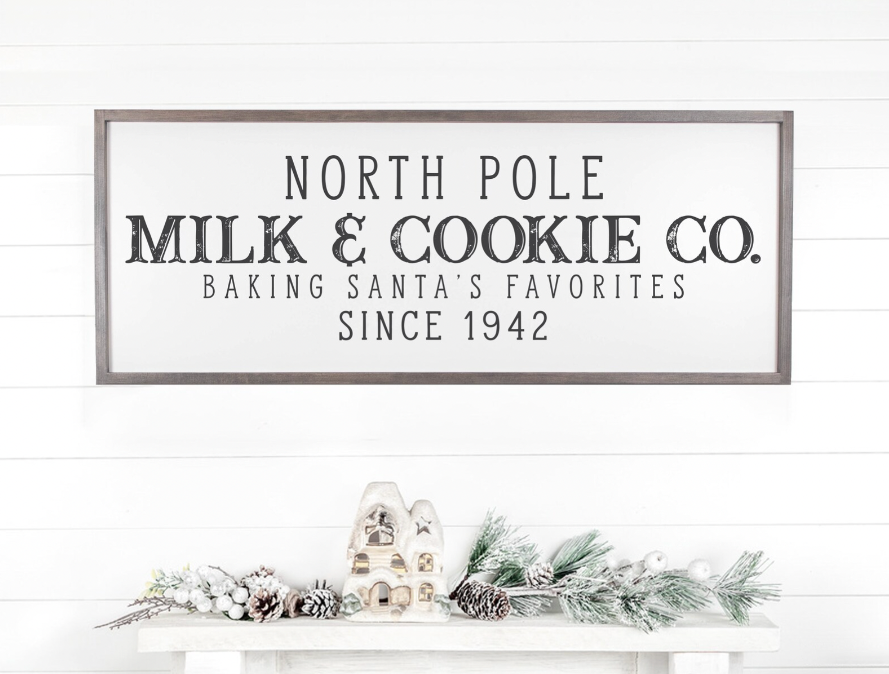 North Pole Christmas Cookies Wooden Christmas Decor Sign