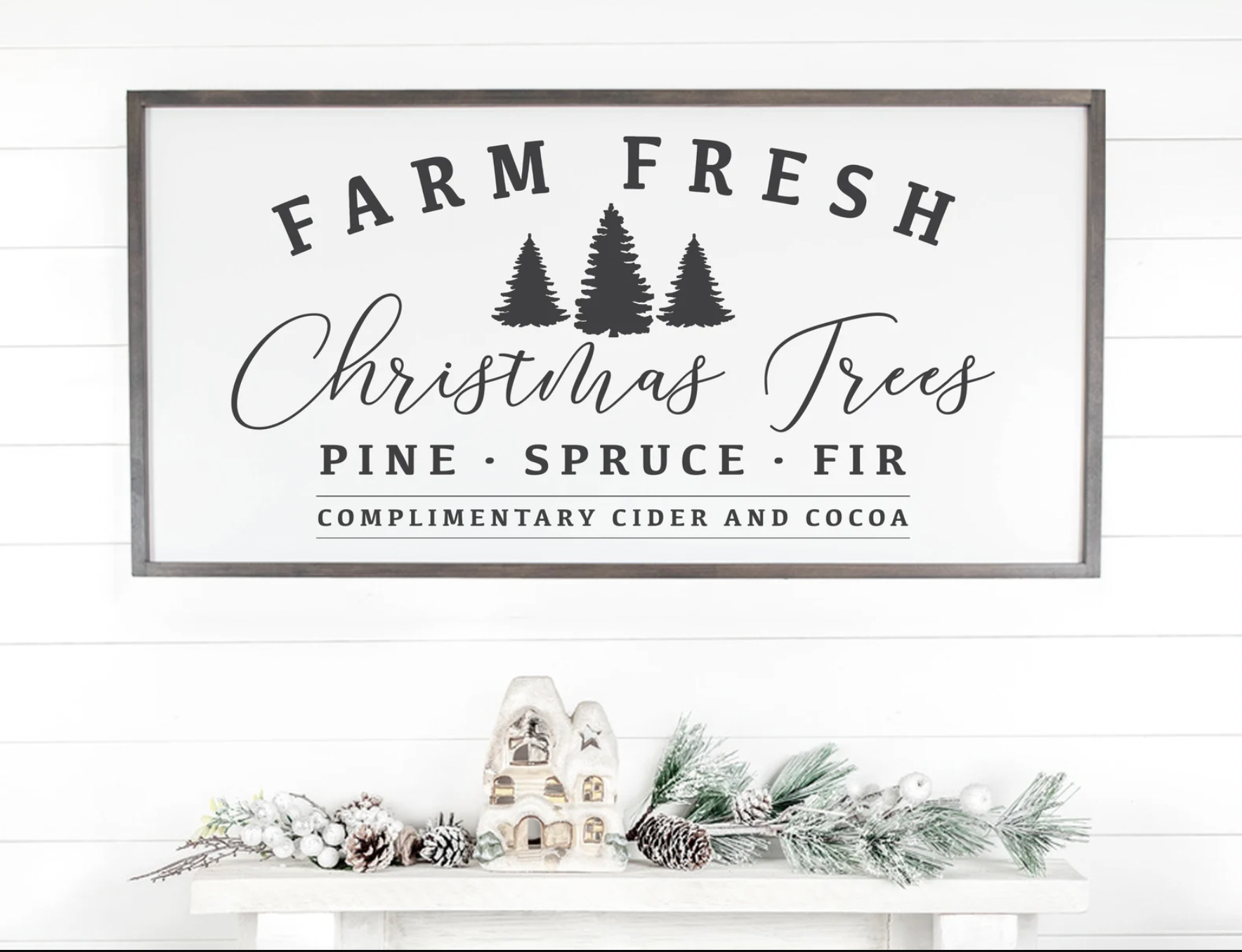 Farm Fresh Christmas Trees Wooden Christmas Decor Sign