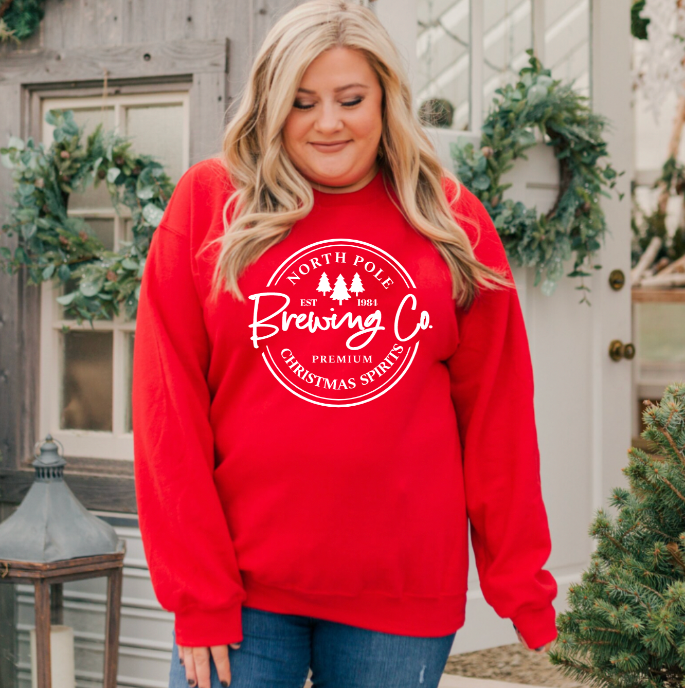 North Pole Brewing Company Red Christmas Crewneck