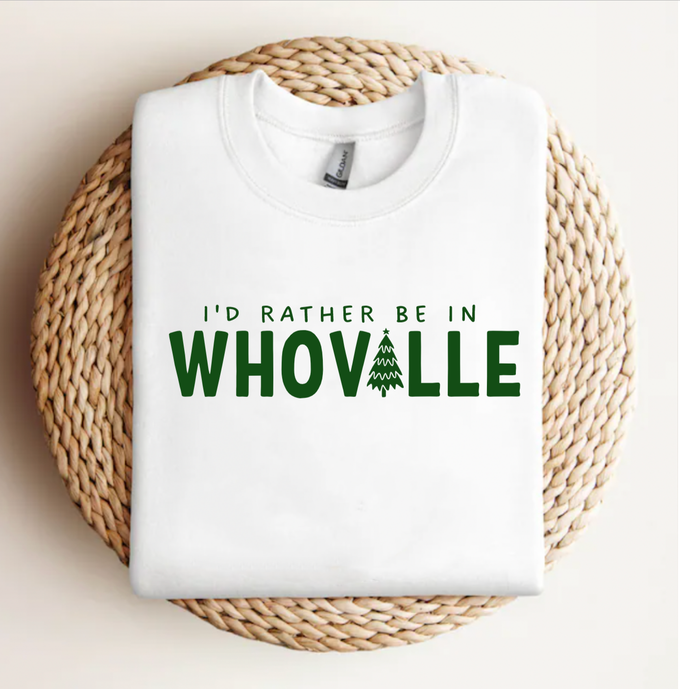 I'd Rather Be In Whoville Funny Christmas Movie White Crewneck