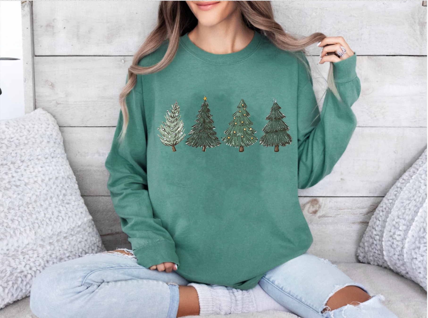 Green Christmas Tree Long Sleeved Tee