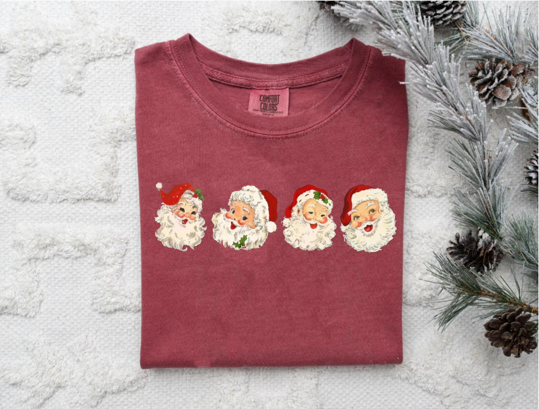 Red Santa Christmas Short Sleeved Tee
