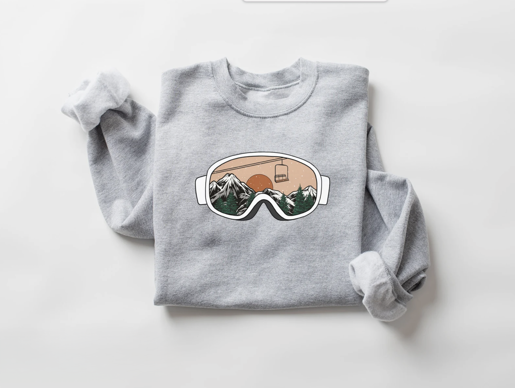 Skiing Grey Crewneck