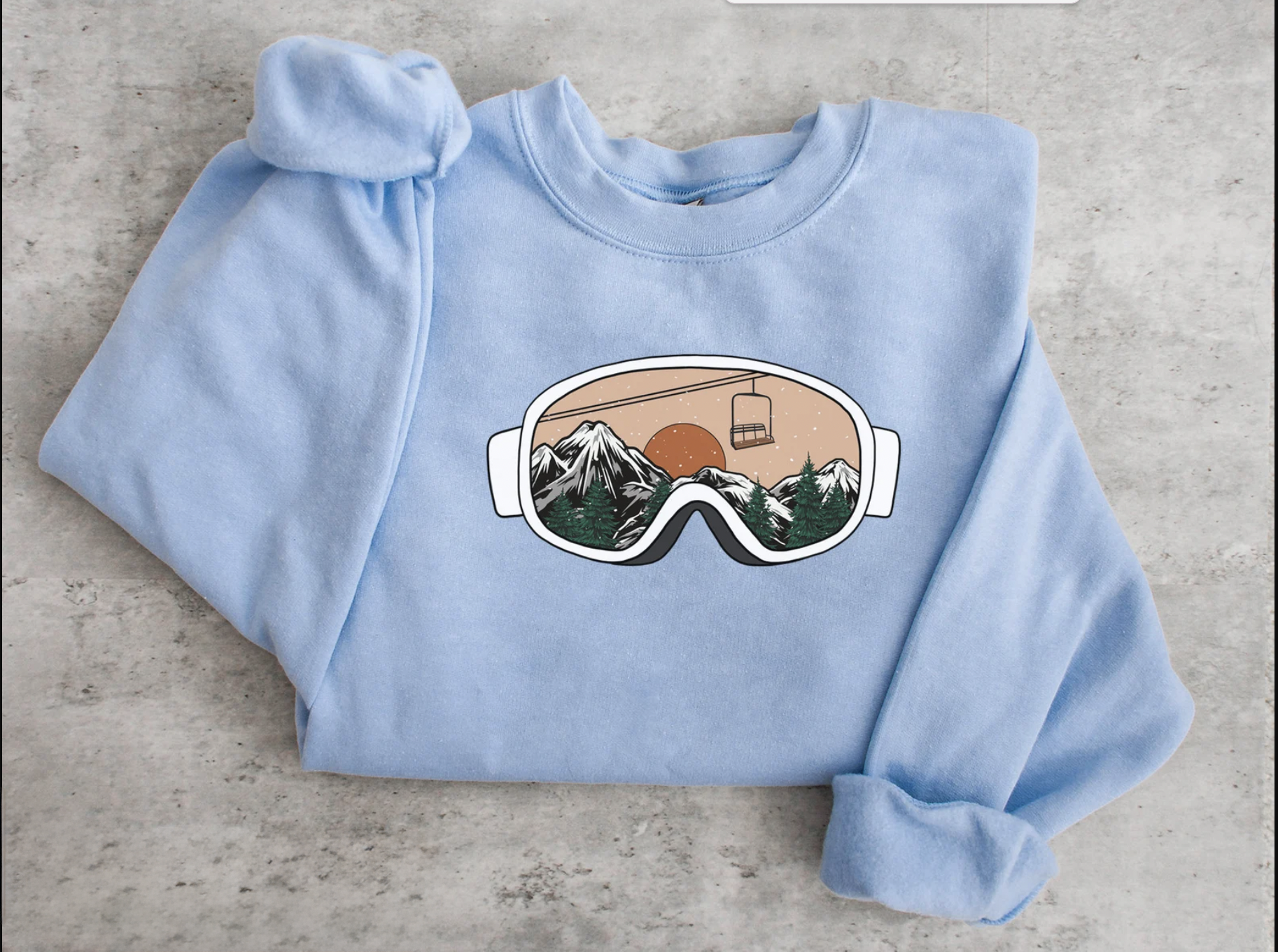 Skiing Blue Crewneck