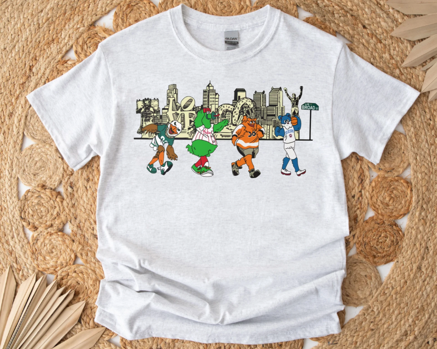 Philadelphia Sports Mascots Grey Short Sleeved T-Shirt