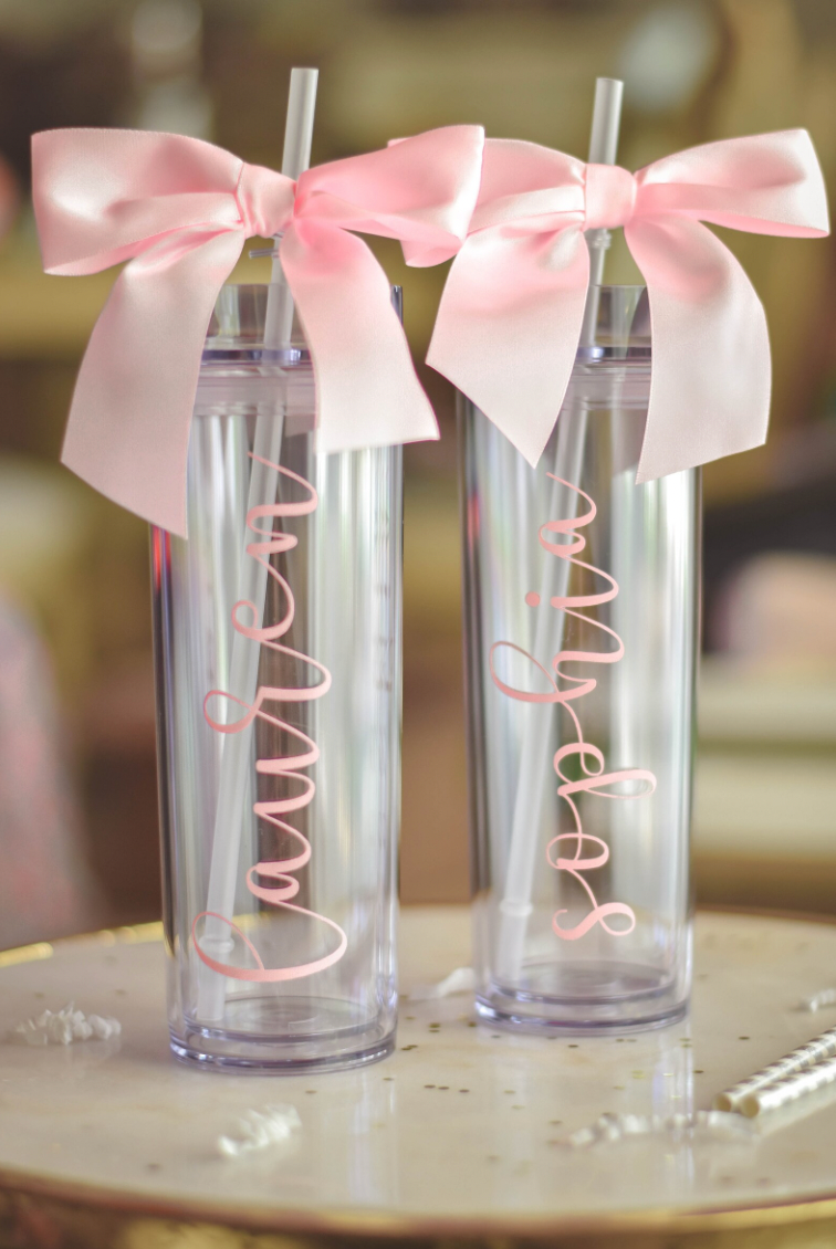 Personalized Bridesmaid Wedding Acrylic Tumbler