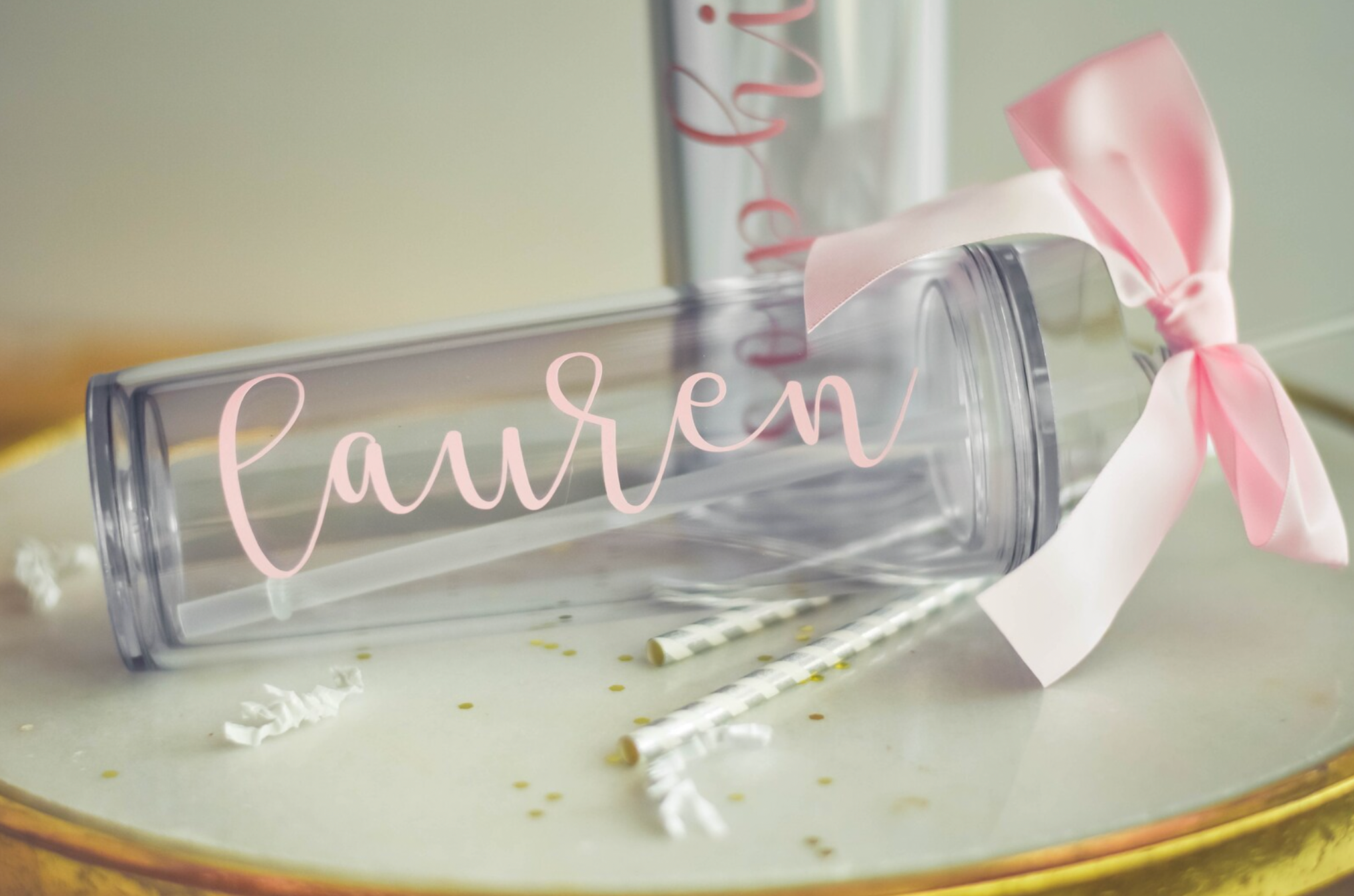 Personalized Bridesmaid Wedding Acrylic Tumbler