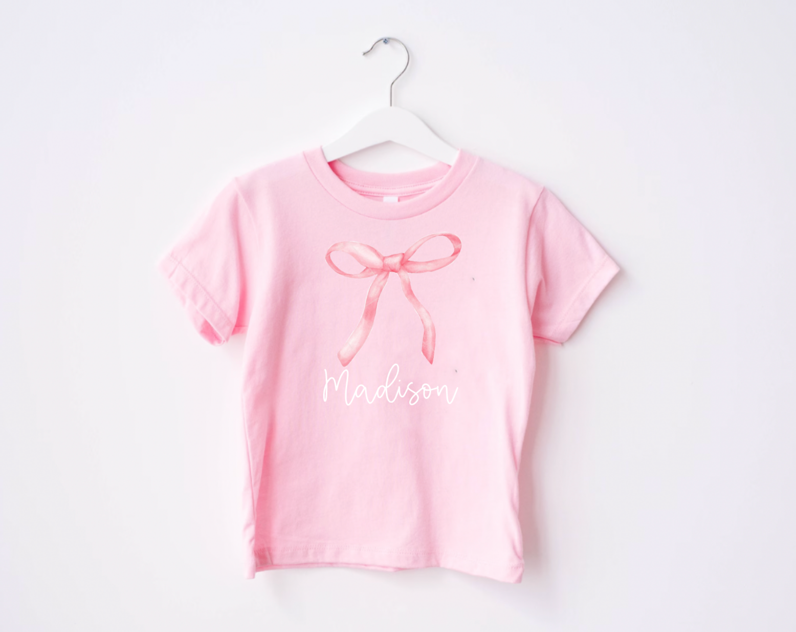 Personalized Pretty Pink Bow Valentine T-Shirt