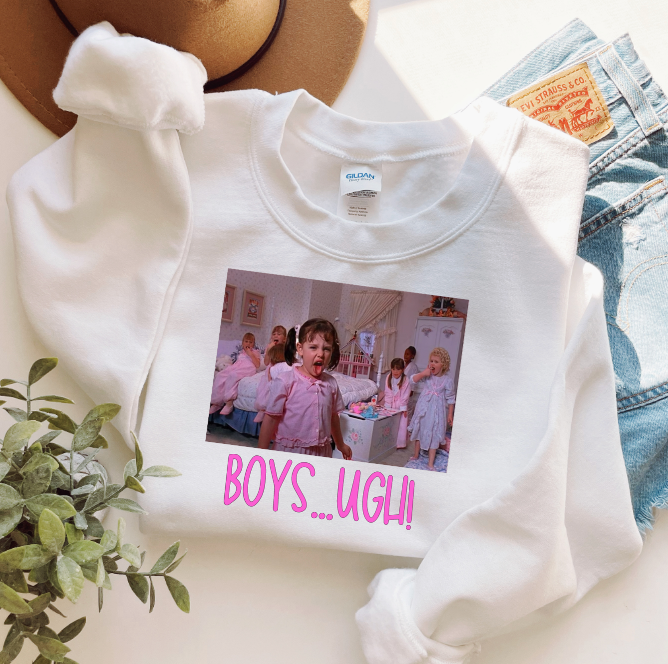 Boys...UGH Funny Valentines Day Crewneck or T-Shirt
