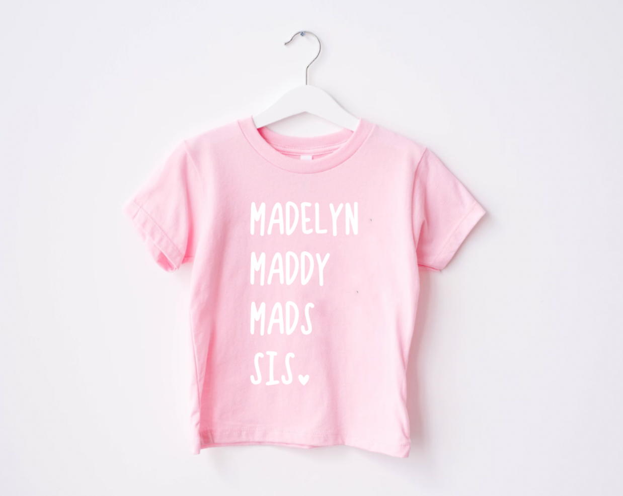 Personalized Nickname Kids Pink T-Shirt