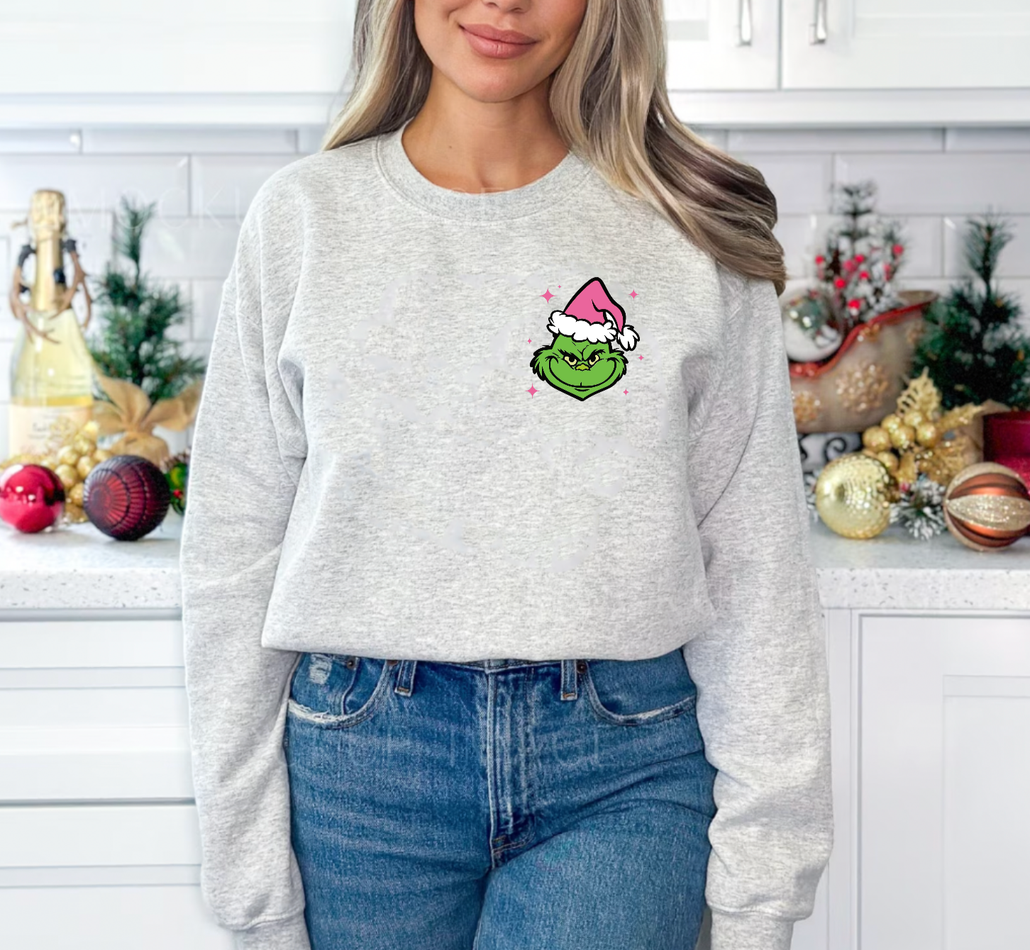 Christmas Movie Light Grey Crewneck