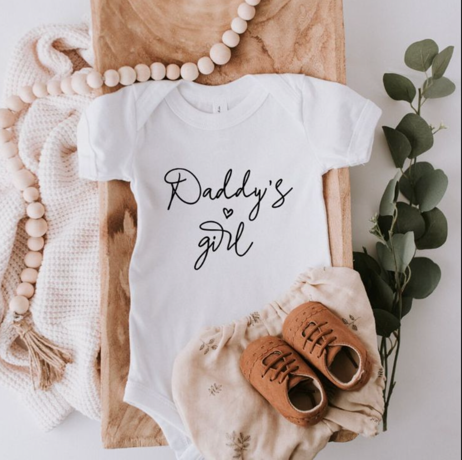Daddy's Girl White Short Sleeve Bodysuit