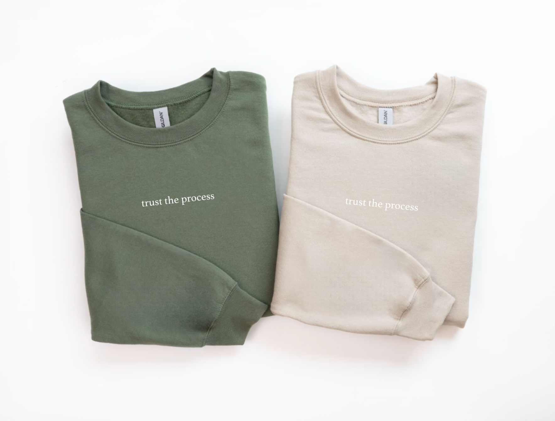Trust The Process Faith Based Olive Crewneck