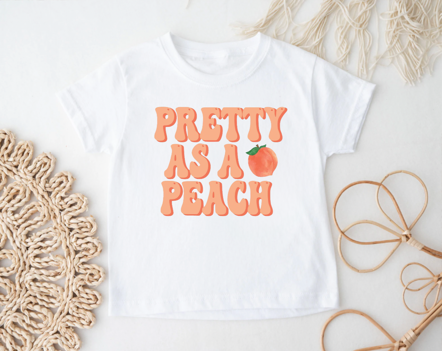 Pretty as a Peach White Tee