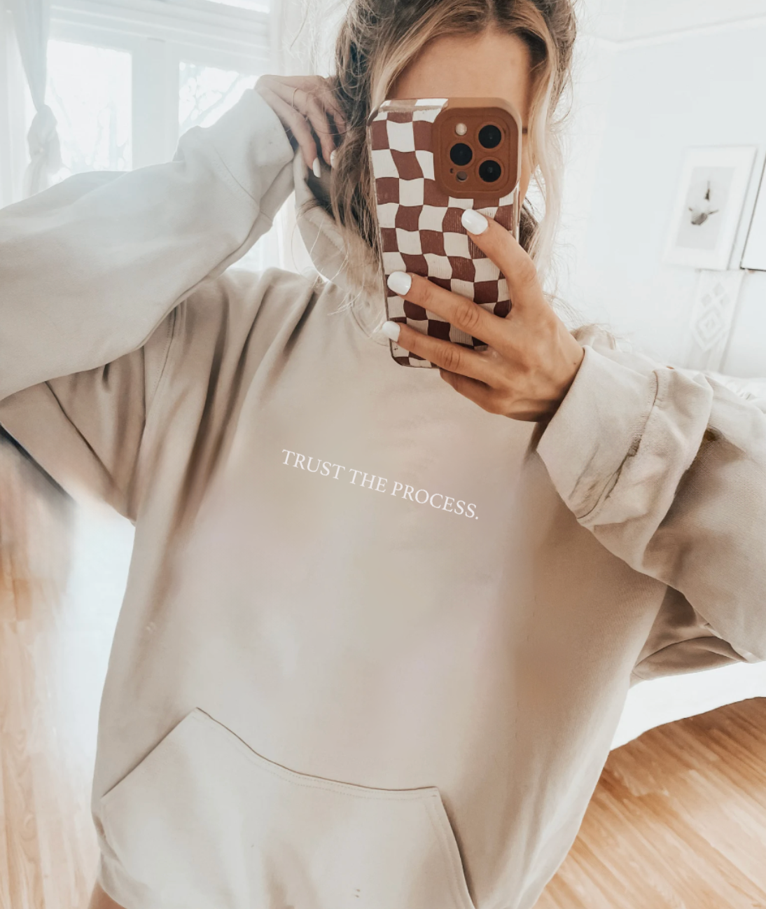 Trust The Process Faith Based Tan Hoodie