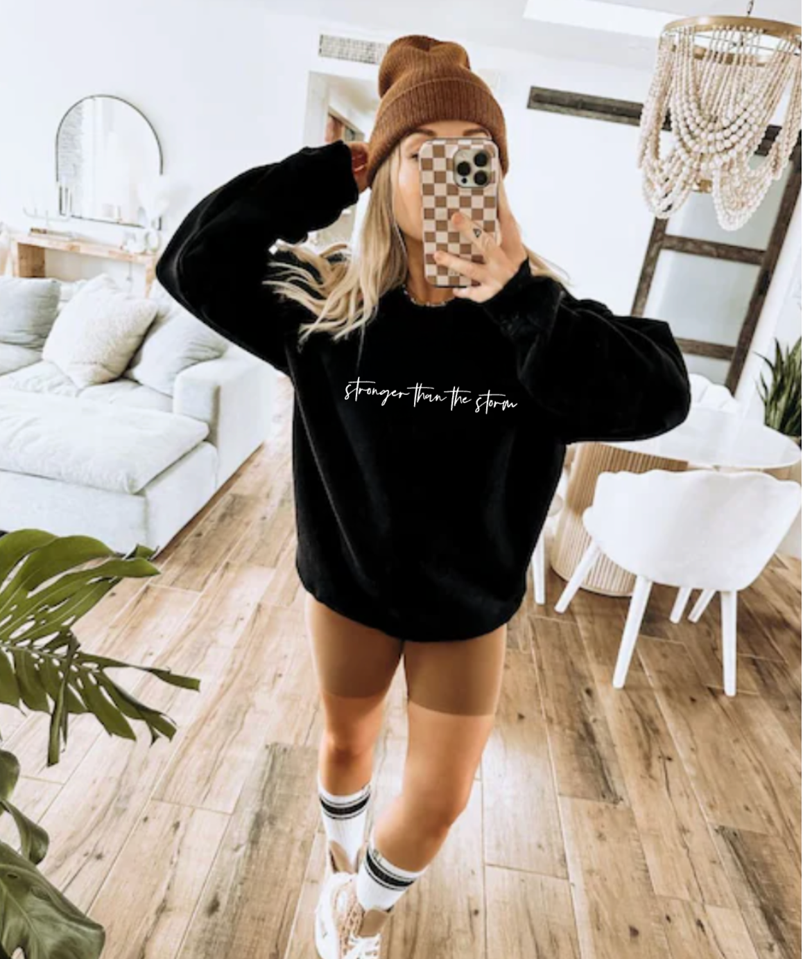 Stronger Than The Storm Black Crewneck