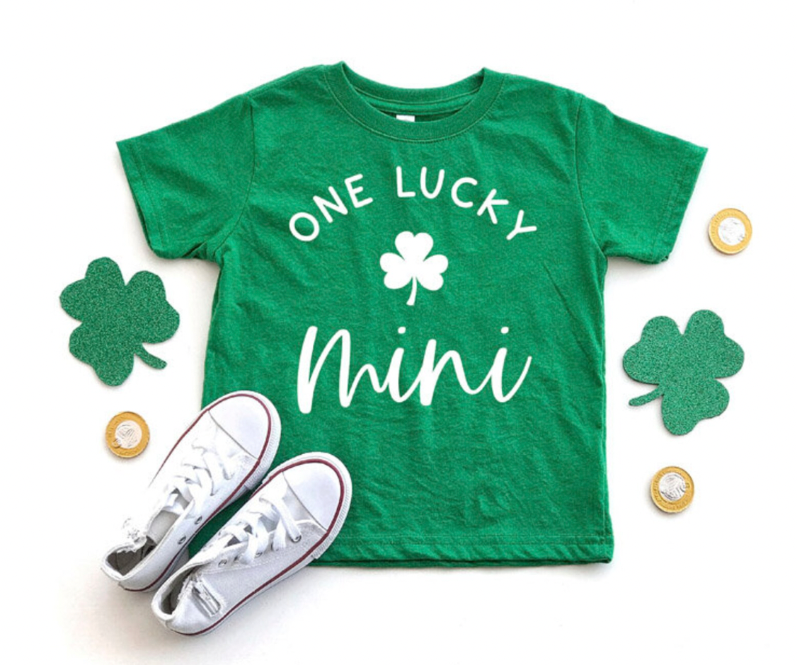 Mama Mini Lucky Charm St. Patricks Day Matching Green Tees