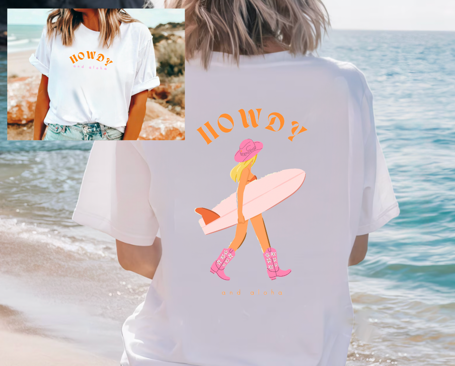 Coastal Cowgirl Country Howdy and Aloha Summer White T-Shirt