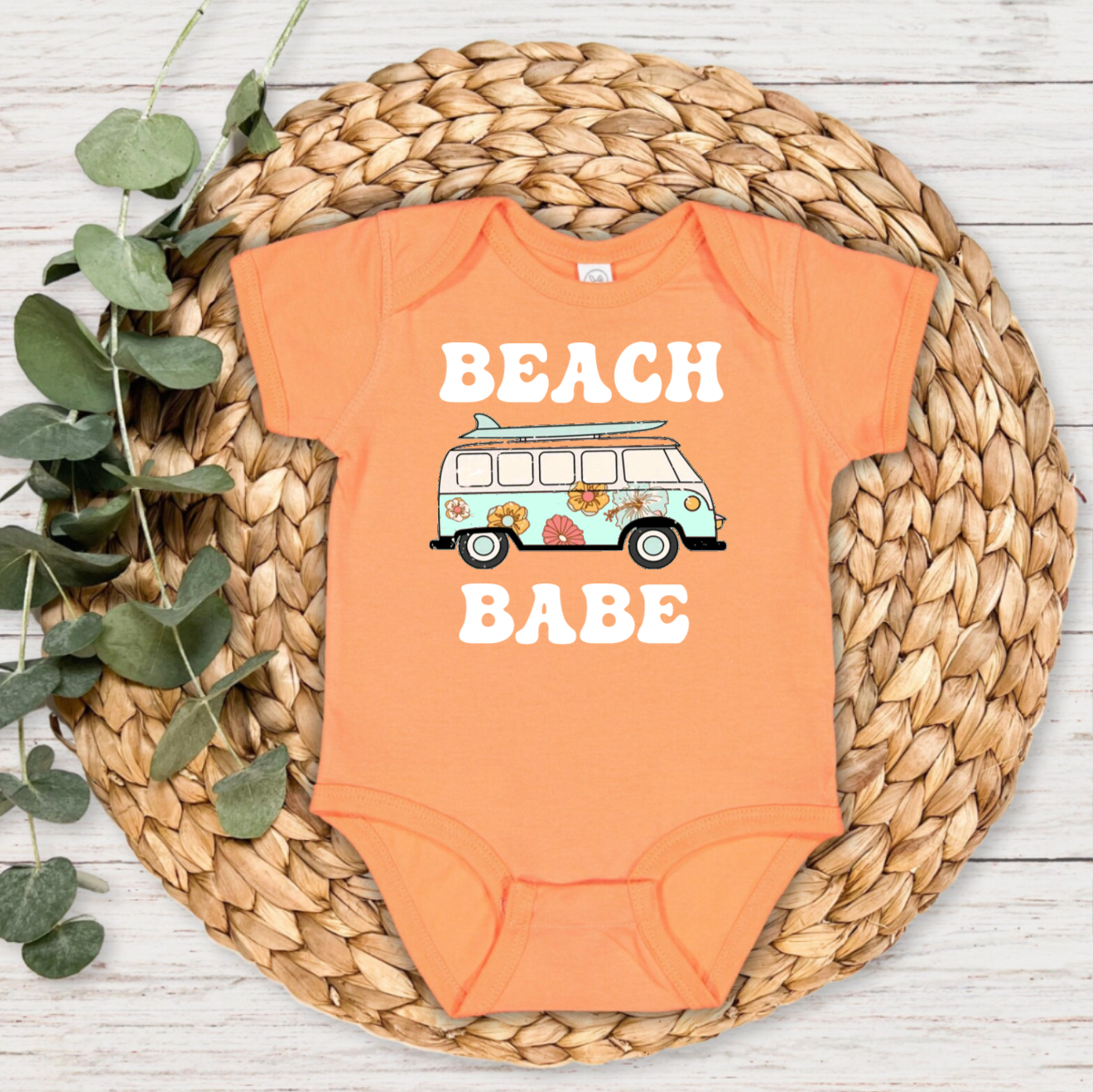 Retro Beach Babe Van Peach Tee